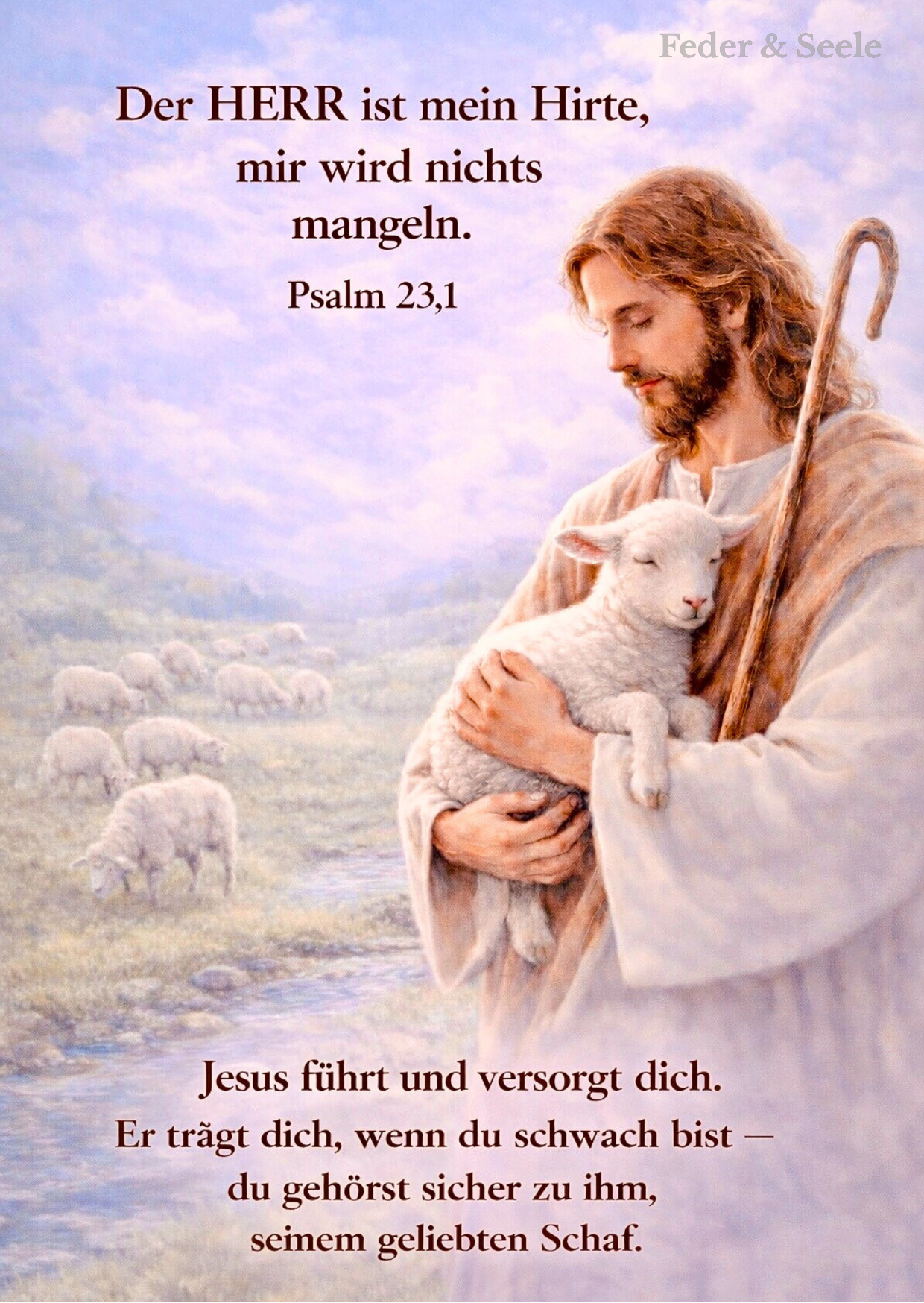 Feder & Seele - Glaubensimpulskarten - Dein stiller Begleiter (15 Herzensbotschaften |  PDF-Download)