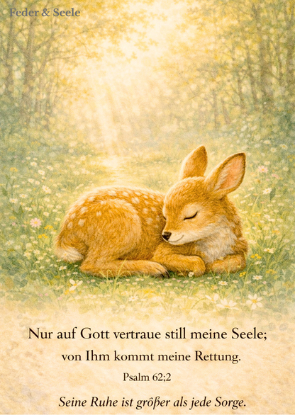 Feder & Seele - Glaubensimpulskarten - Dein stiller Begleiter (15 Herzensbotschaften |  PDF-Download)