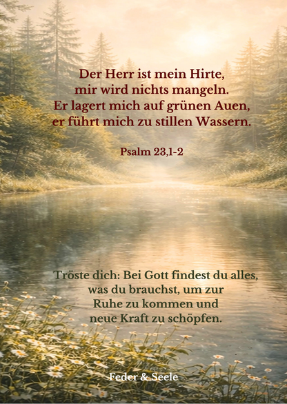 Feder & Seele - Lichtkarten-Set | PDF-Download |  10 Zusagen für dein Herz